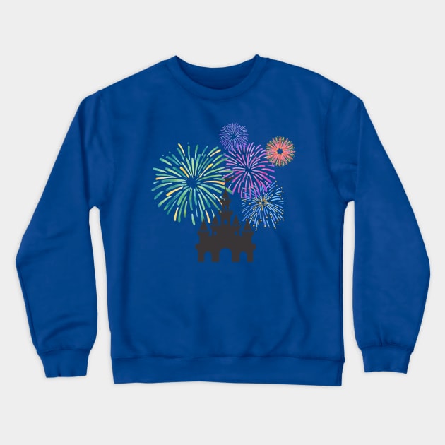 Fireworks and Castle Crewneck Sweatshirt by Christykm